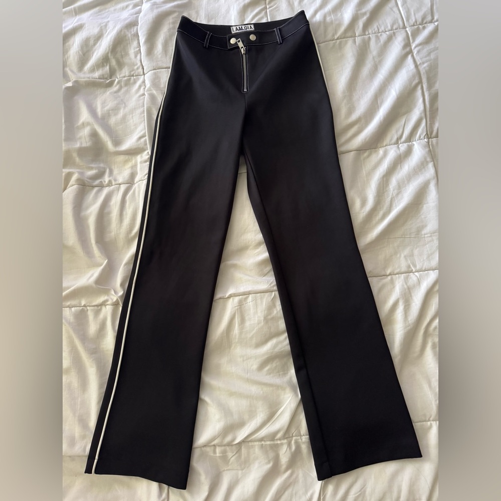 I.AM.GIA Black and White Straight-Leg Pants